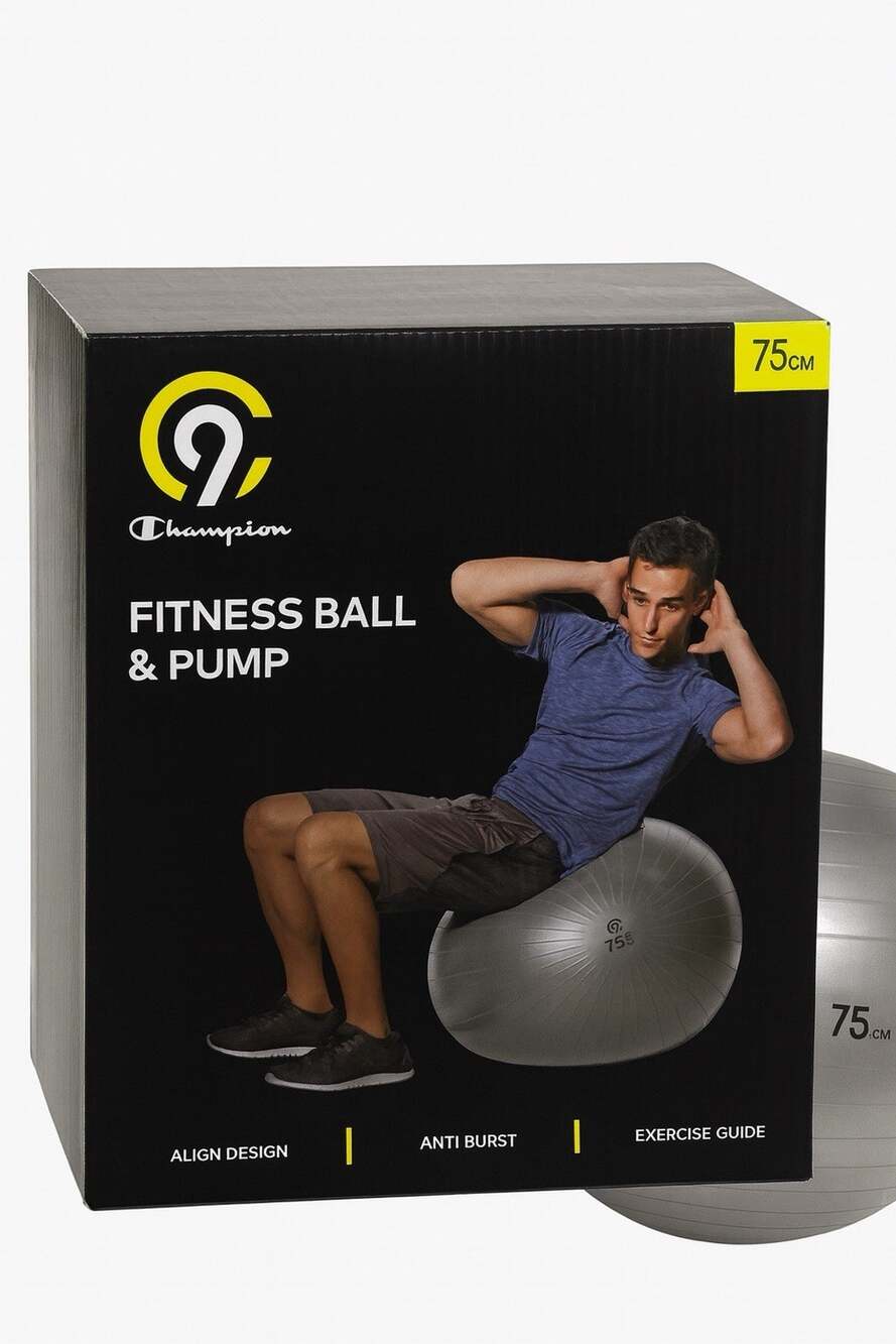 Champion Fitness Ball & Pump 75CM New & Sealed, Color Grau